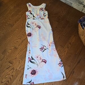 Le Chateau Pink Floral Maxi Gown